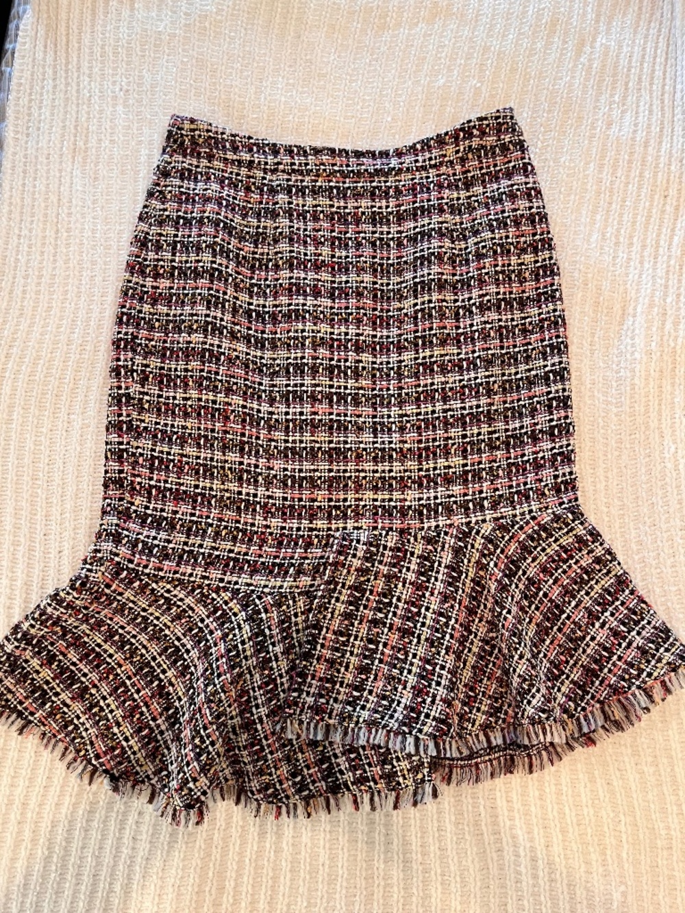 Halogen Tweed Fringe Hem Skirt Size 4 Nordstrom